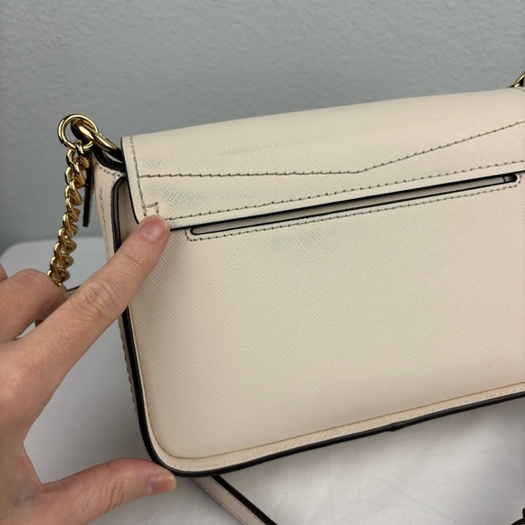 MICHAEL KORS Sylvia Light Cream Leather Small Flap Crossbody Bag - Picture 11 of 11